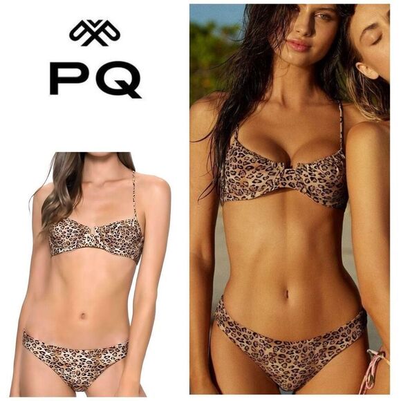 New. Pilyq/PQ Swim Leopard Underwire Bikini. Small. Retails $164 - Picture 1 of 14